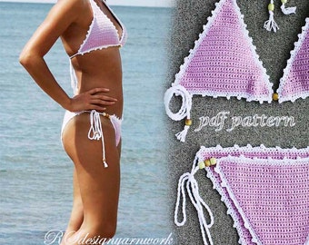 CROCHET bikini pattern-- Bikini set &#39;&#39;Pink&quot;