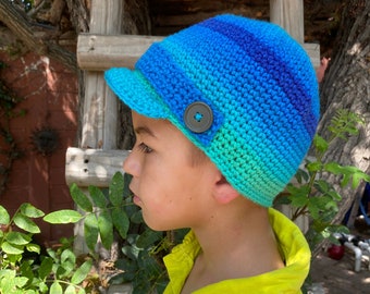 Crochet hat with brim