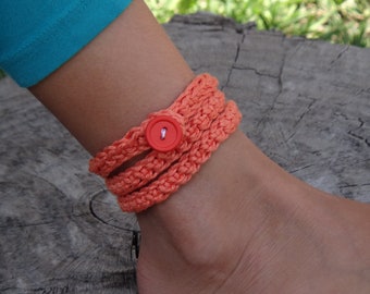 Crochet ankle bracelet