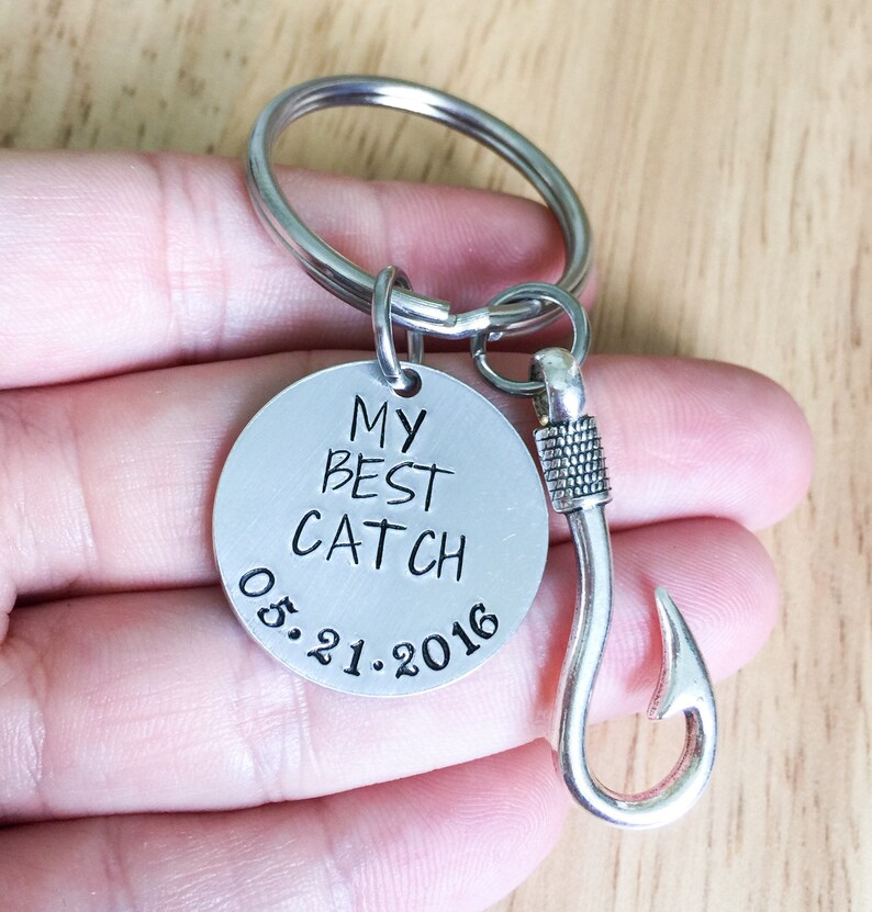 My Best Catch Keychain Fishing Hook Keychains Fishing Etsy