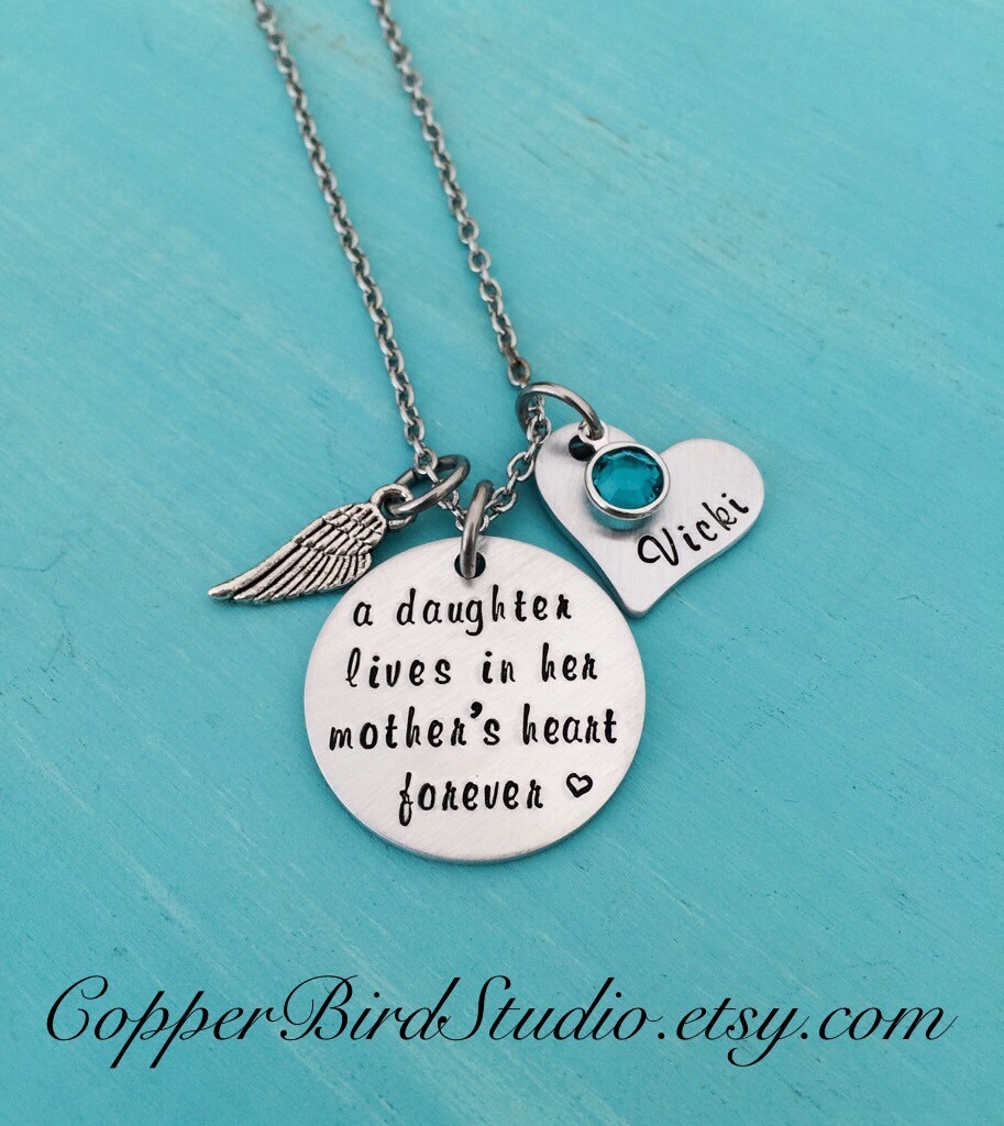 Daughter Memorial Necklacedaughter Remembrance Giftmother Etsy