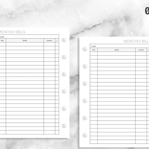 Monthly Bills Printable - Etsy