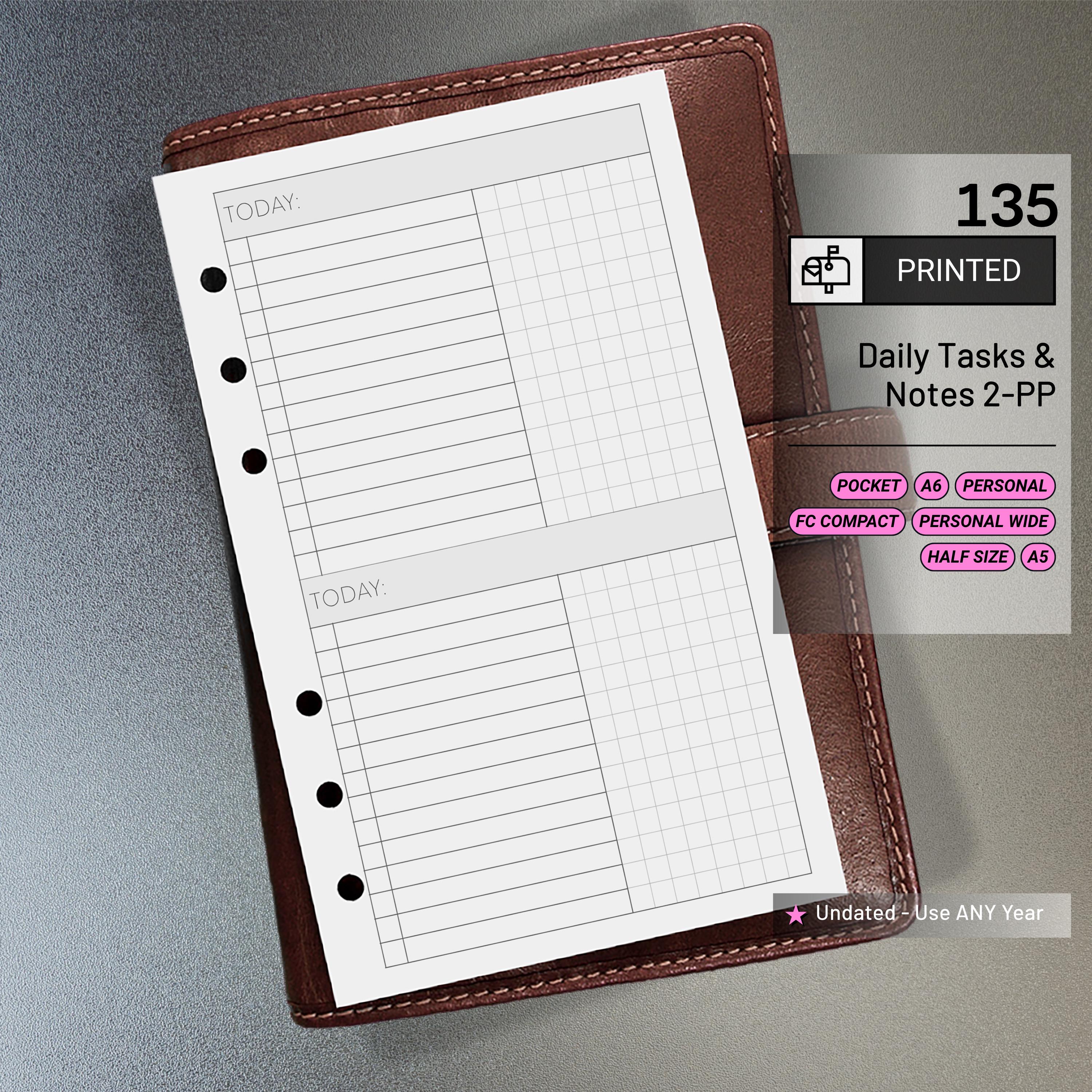 Task Management Notebook Grid PRINTED 135: Daily Tasks & Grid Notes 2do1p CHOOSE SIZE - Etsy