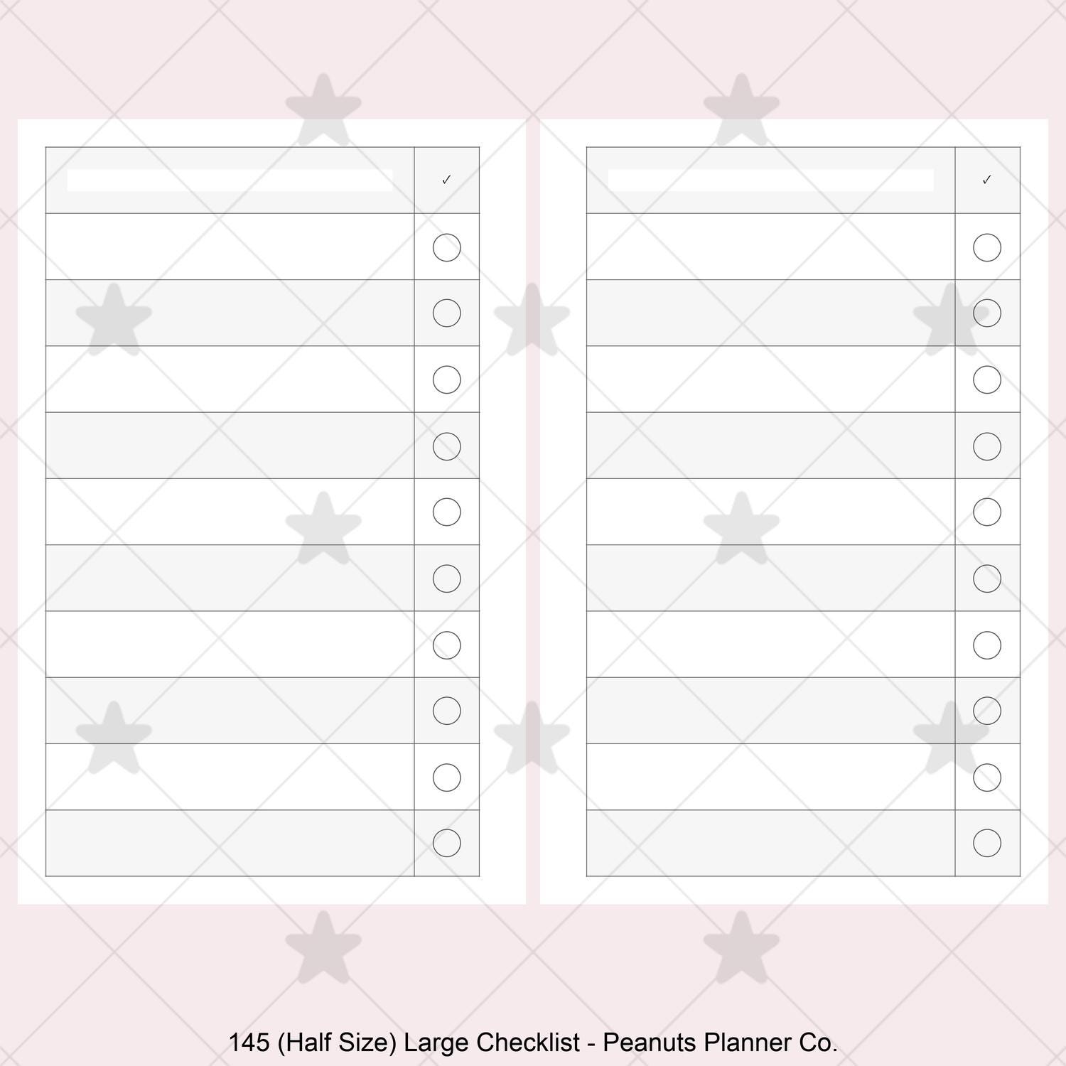 PRINTED 145: Large Checklist CHOOSE SIZE - Etsy