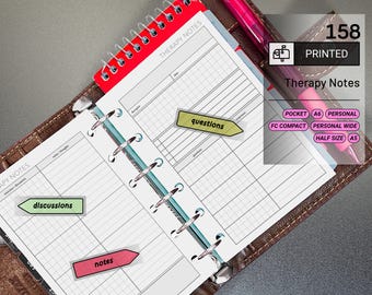 PRINTED 158: Therapy Appointment Notes CHOOSE SIZE