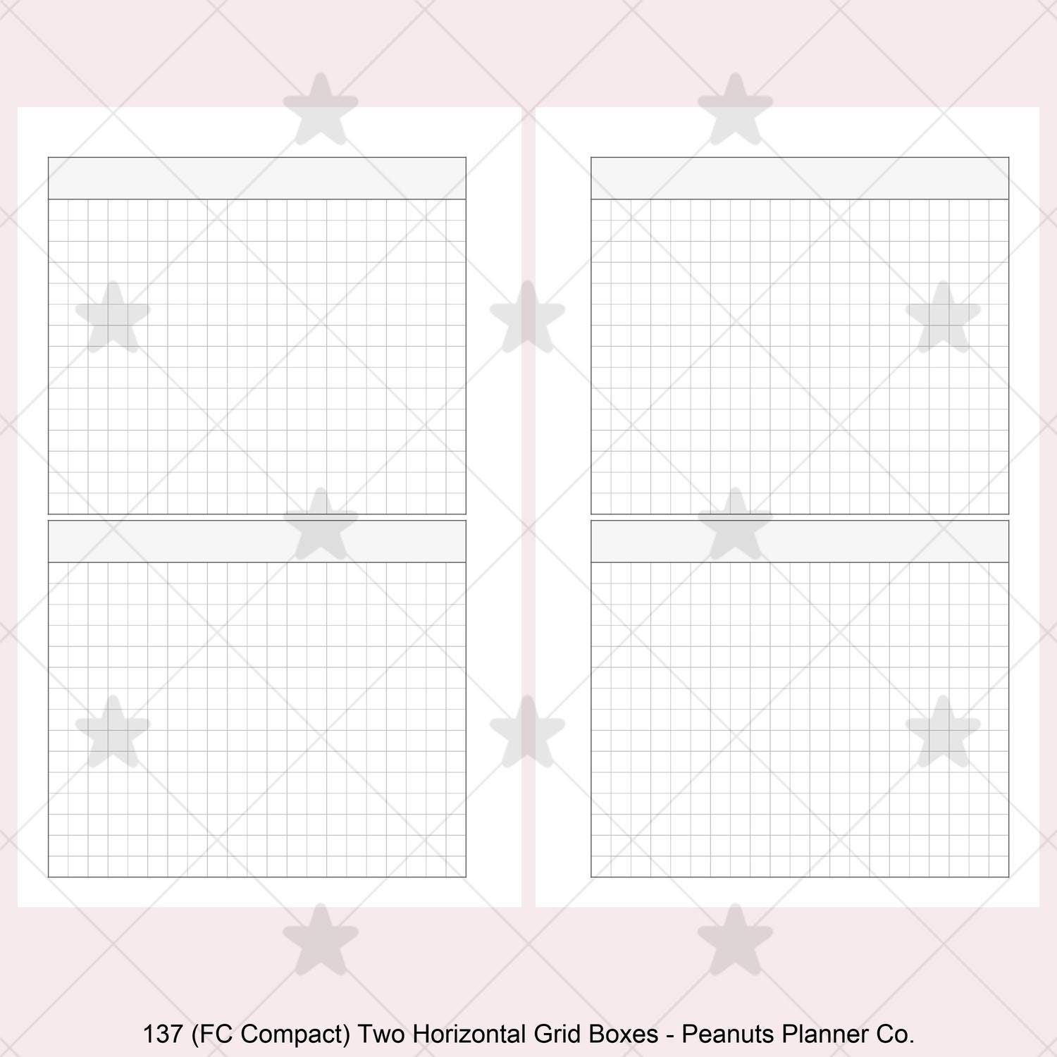 PRINTED 137: Two Horizontal Grid Boxes CHOOSE SIZE - Etsy