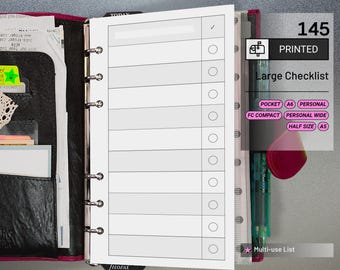 PRINTED 145: Large Checklist CHOOSE SIZE