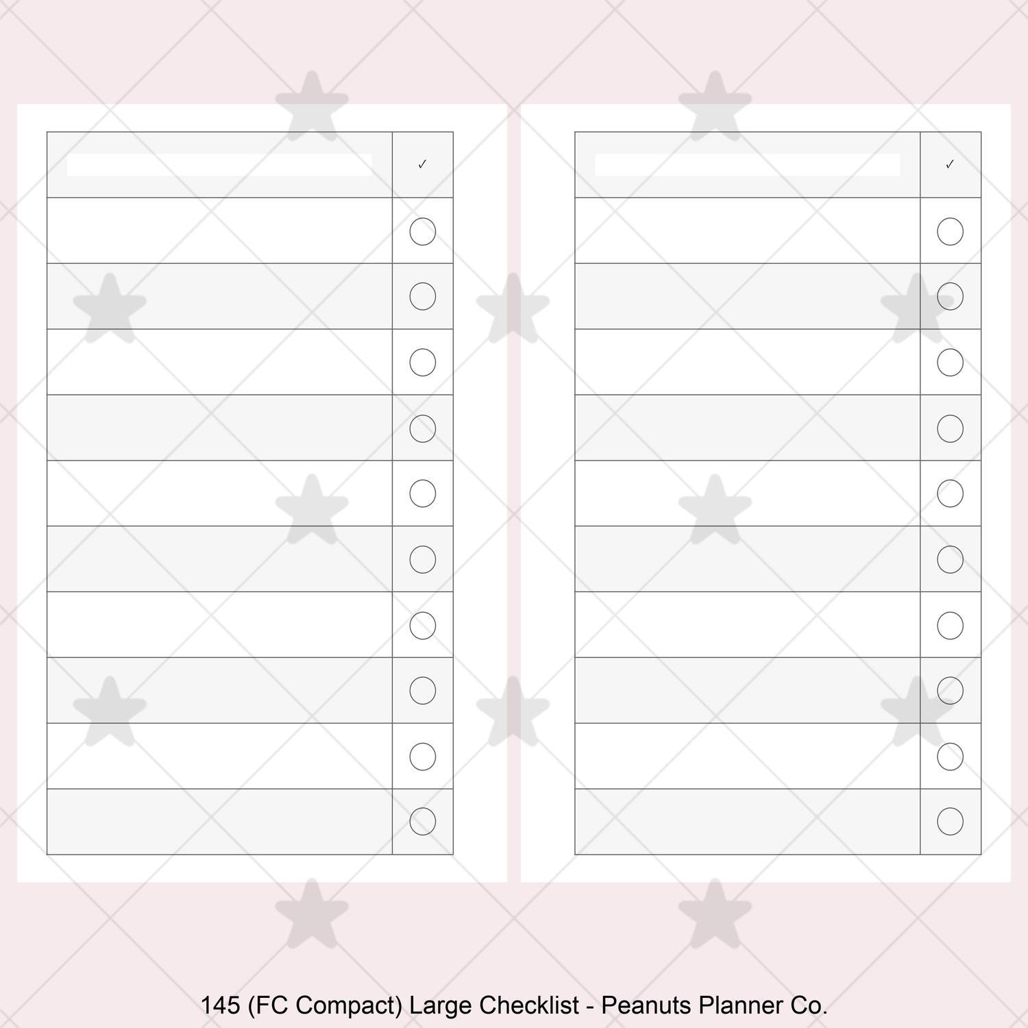 PRINTED 145: Large Checklist CHOOSE SIZE - Etsy