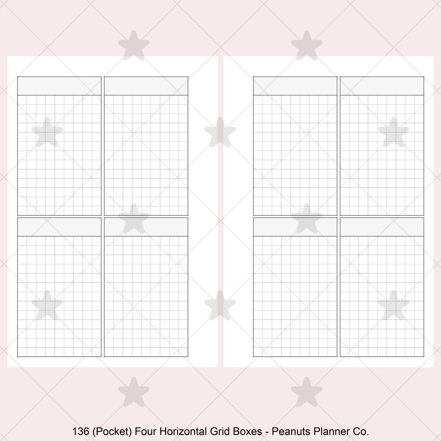 PRINTED 136: Four Vertical Grid Boxes CHOOSE SIZE - Etsy