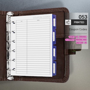 PRINTED 053: Coupon Codes CHOOSE SIZE