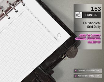 PRINTED 153: Fauxbonichi Inspired Grid Daily Do1P CHOOSE SIZE