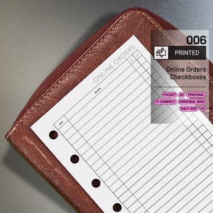 PRINTED 006: Online Orders Checkboxes CHOOSE SIZE