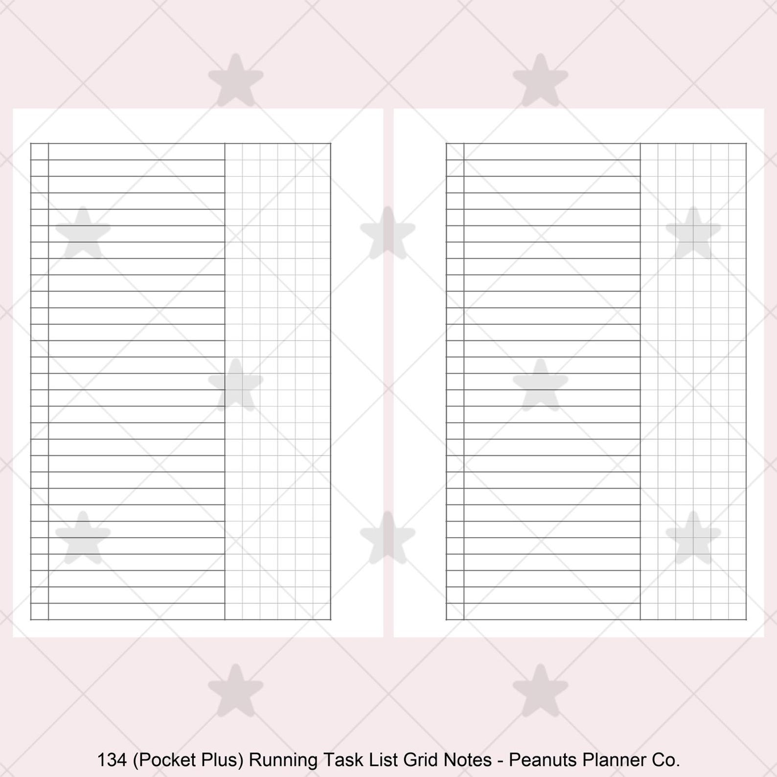 PRINTED 134: Running Task List W/ Grid Notes Column CHOOSE SIZE - Etsy