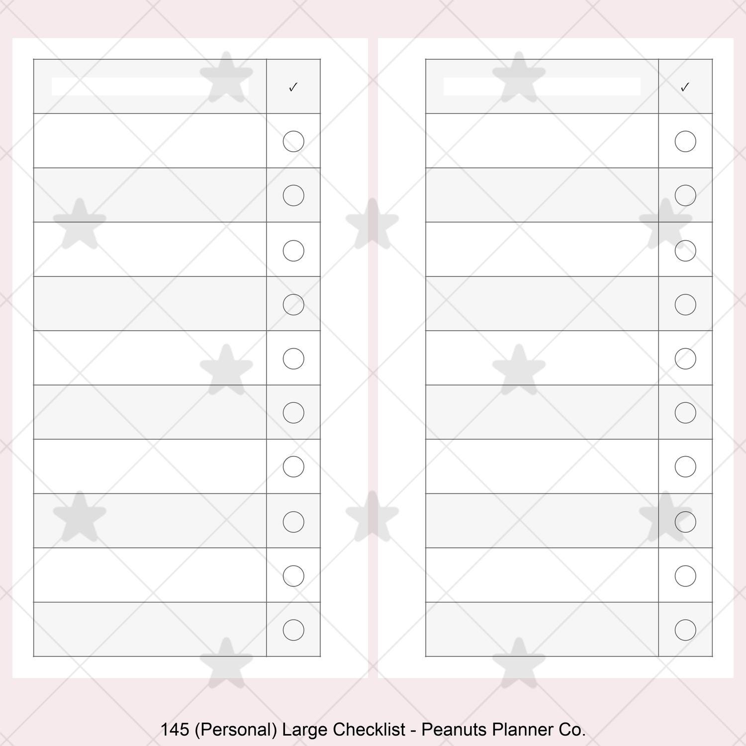 PRINTED 145: Large Checklist CHOOSE SIZE - Etsy