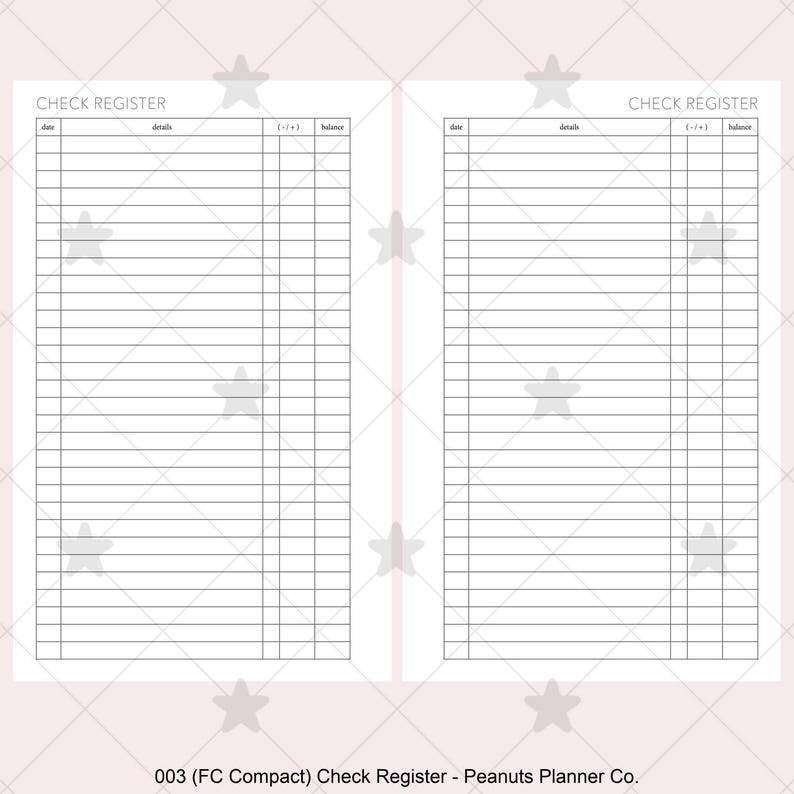 Two Register Check Out PRINTED 003: Check Register CHOOSE SIZE - Etsy