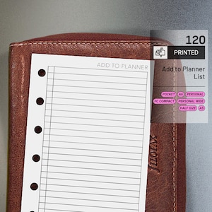 PRINTED 120: Add to Planner List CHOOSE SIZE