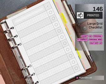 PRINTED 146: Large Checklist Grid CHOOSE SIZE