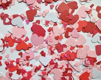 30 pc RED Valentine words heart and cupid confetti scrapbook die cuts