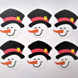 Snowman Decoration, Die Cut Snowman - Set of 6
