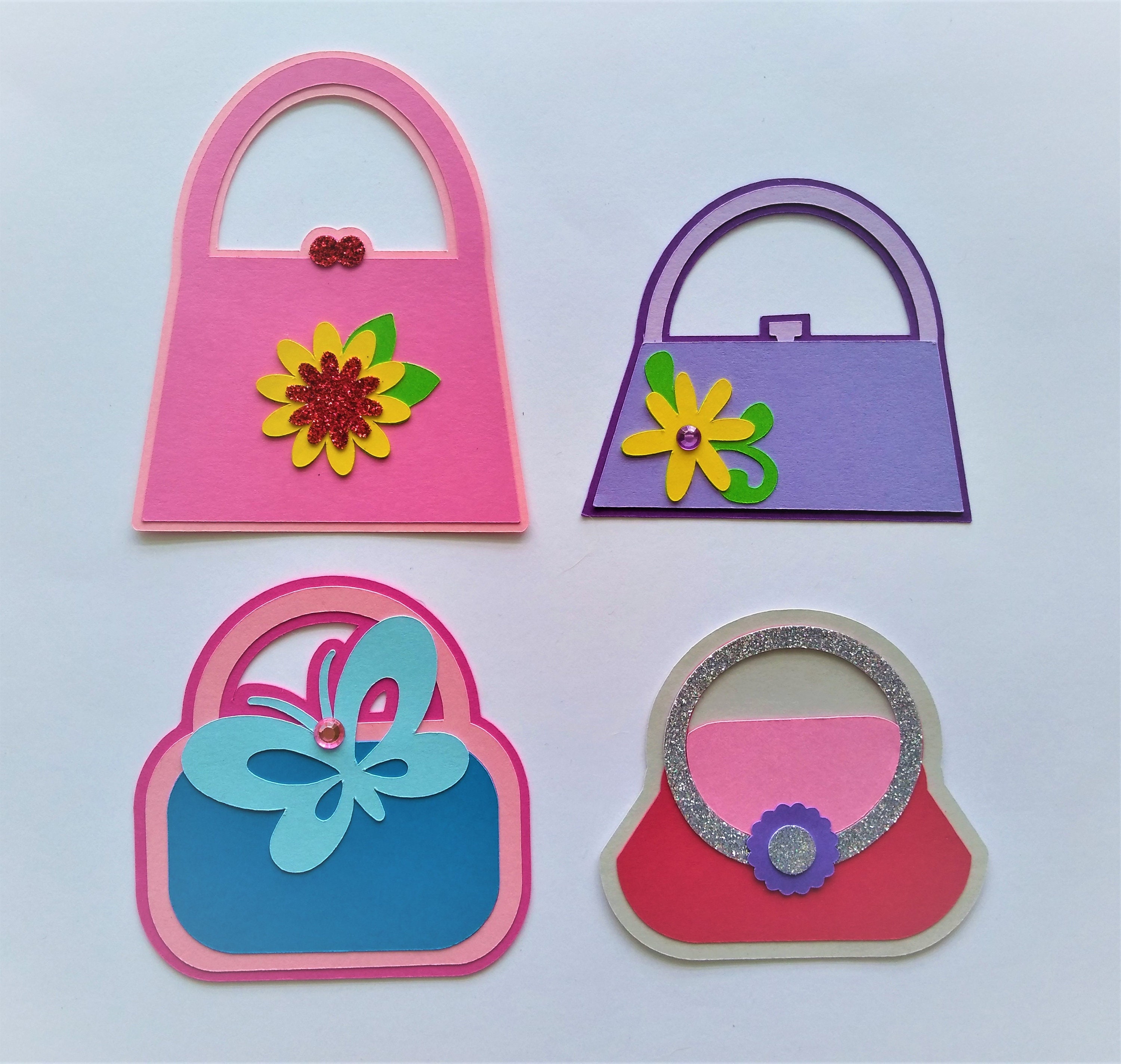 Die Cut Purses Paper Handbags Purse Decorations Set of 4 | Etsy