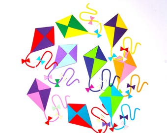 Kite Die Cuts, Vibrant Colors, Party Decorations (Pkg of 6)