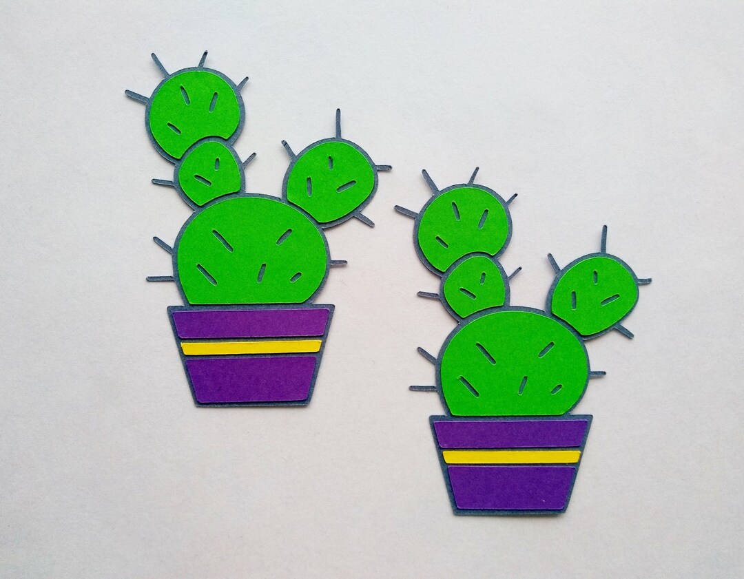 Paper Cactus, Cactus Die Cut, Cactus Cutout Set of 4 - Etsy