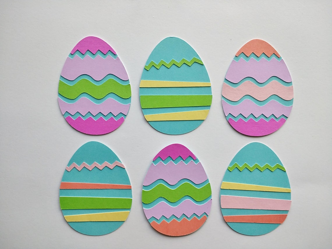 Paper Eggs Easter Eggs Easter Egg Cutout Set of 6 Etsy
