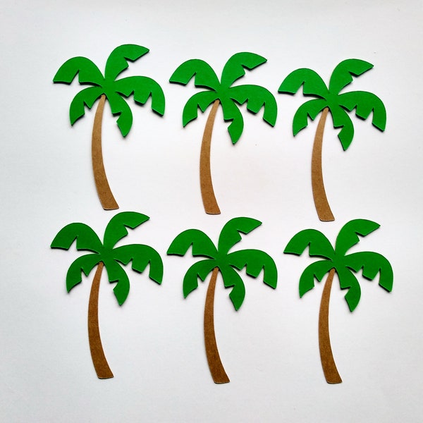 Palm Tree Decoration, Paper Palm Trees, Tree Cutouts - Pkg of 6