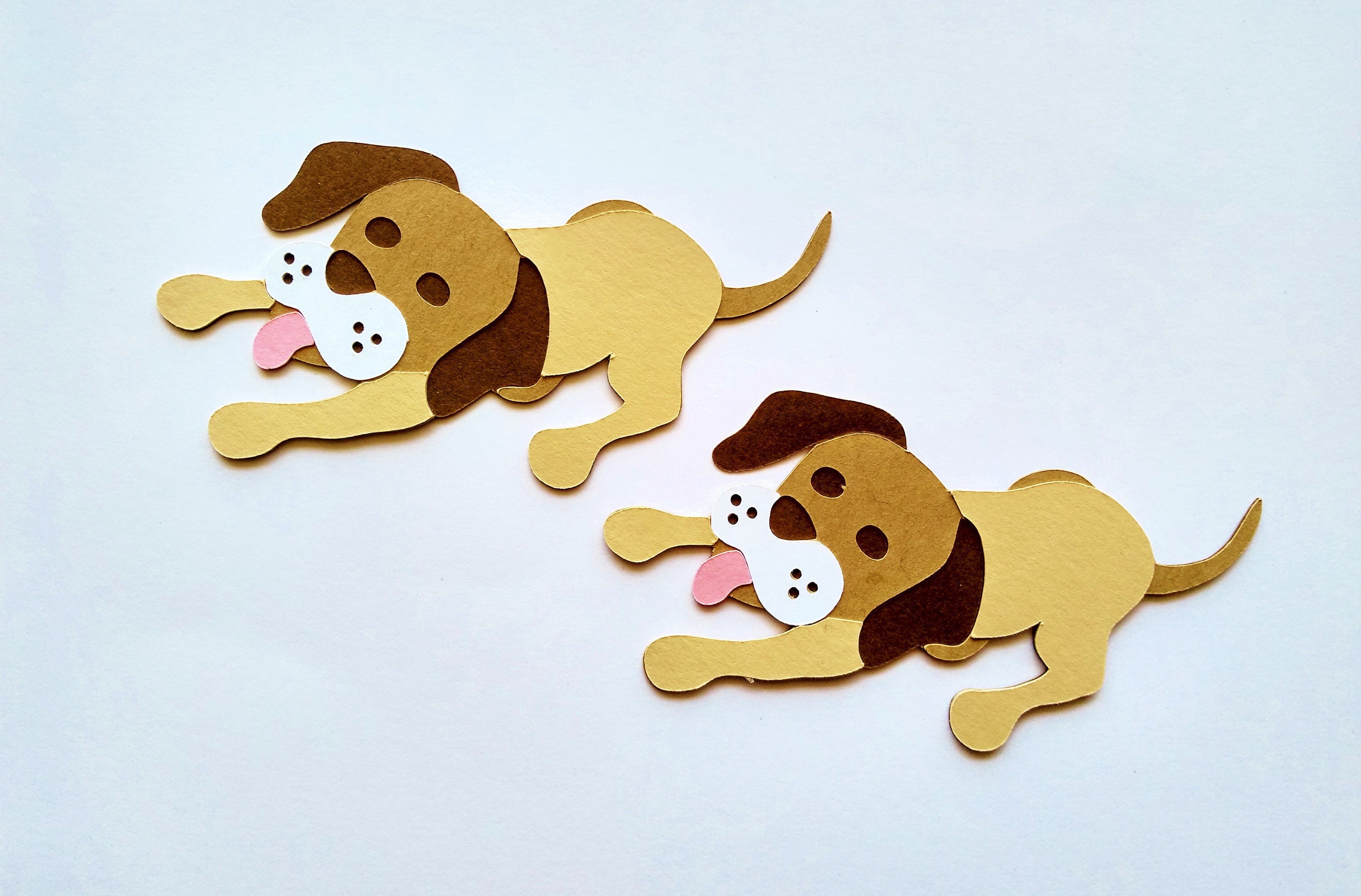 Paper Dog Dog Die Cut Dog Cutout Paper Pup Set of 4 Etsy