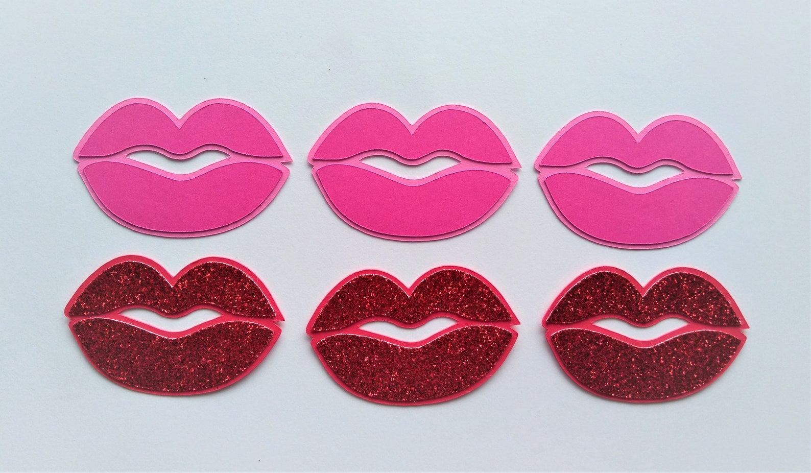 Red Lips Paper Lips Die Cut Lips Set of 6 Etsy