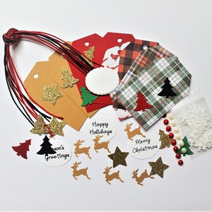 Christmas Craft Kit, Tag Making Kit, DIY Christmas Crafts - Makes 8 Tags