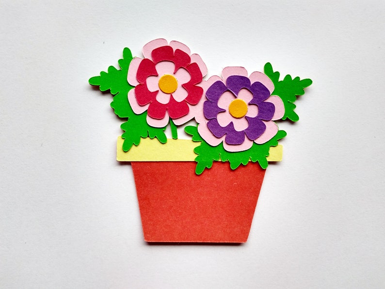 Paper Flower Pot Flower Pot Die Cut Die Cut Plant Pot Set Etsy