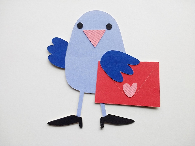 Paper Blue Bird Bird Cutout Die Cut Bird Card Decoration Etsy