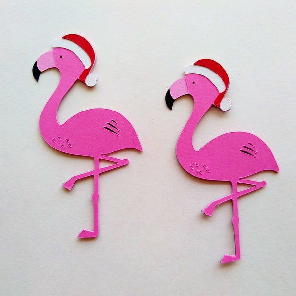 Flamingo Die Cut, Christmas Flamingo - Set of 6