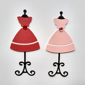 die cut dress form 3 SEWING KITS - Dress Form - Raw Chipboard Bare Die Cuts - 3 Dress Forms, Buttons & Spool