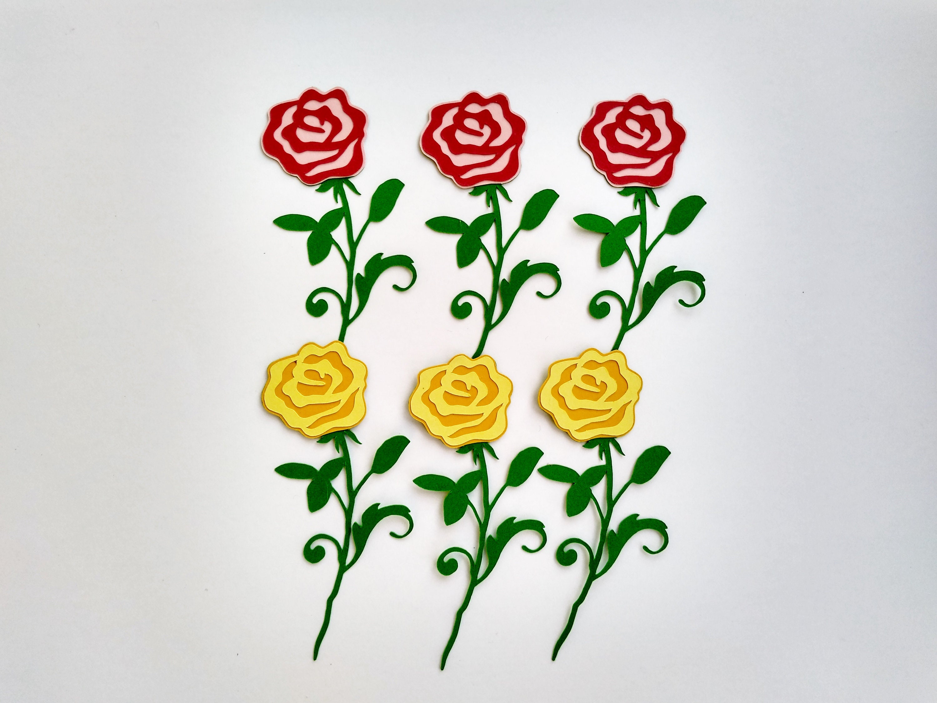 Die Cast Roses Rose Decorations, Paper Roses, Rose Die Cuts - Set of 6 - Etsy