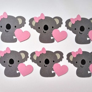 Valentine Die Cut, Koala Bear Die Cut, Koala Decoration - Set of 6