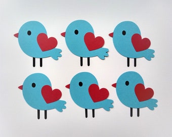 Blue Bird Die Cuts, Scrapbooking Embellishments, Card Making (Set of 6)