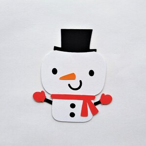 Snowman Die Cut, Paper Snowman Decoration - Set of 6