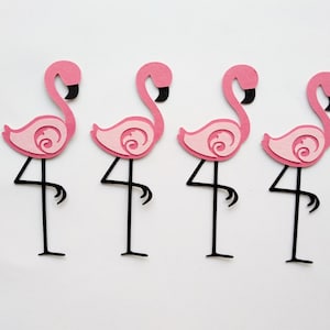 Paper Pink Flamingo, Flamingo Die Cut - Set of 4