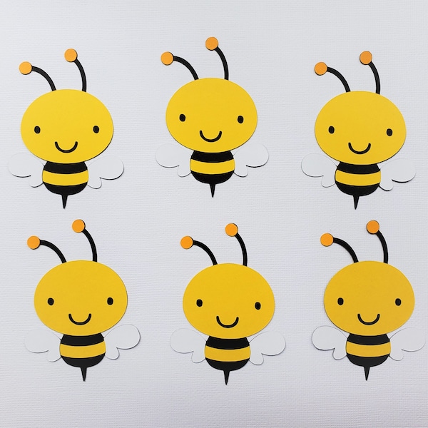 Troqueles de abejorro, abejas de cartulina y papel, decoración para fiestas (juego de 6)