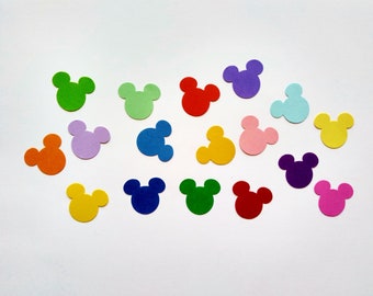 Mickey Mouse Confetti, Rainbow Confetti, Mickey Die Cuts - Pkg of 100 Plus