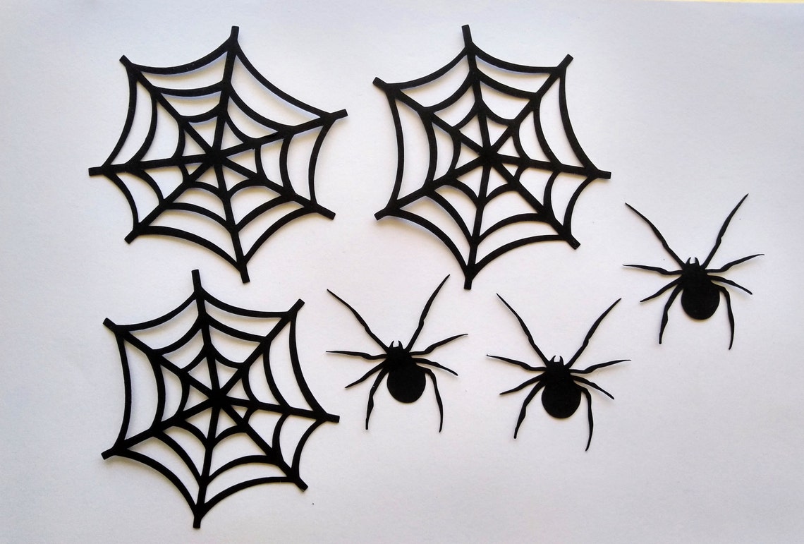 Spider Decoration Spider Die Cut Spider Web Cutout Set of - Etsy