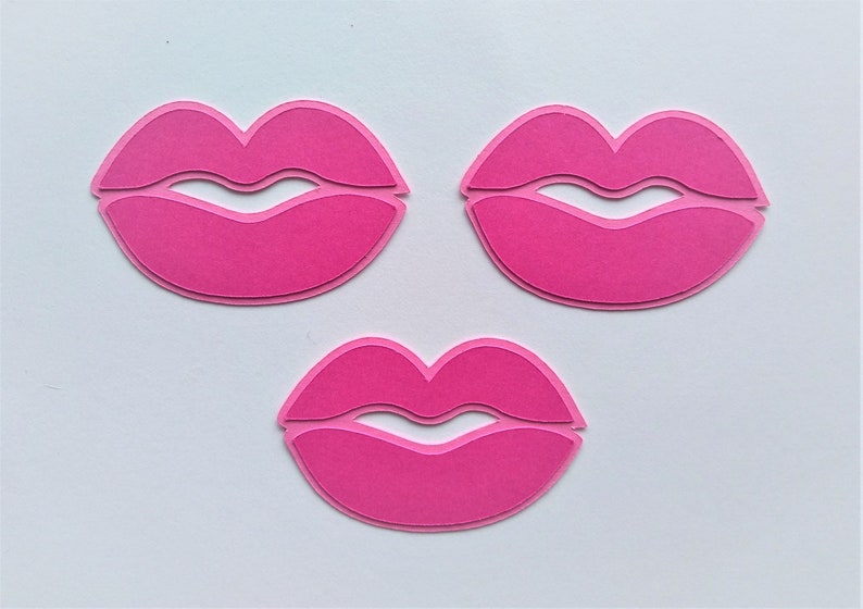 Red Lips Paper Lips Die Cut Lips Set of 6 Etsy