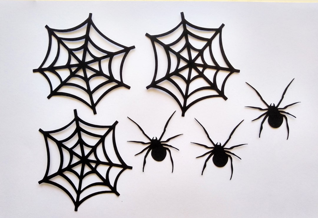 Spider Decoration Spider Die Cut Spider Web Cutout Set of - Etsy