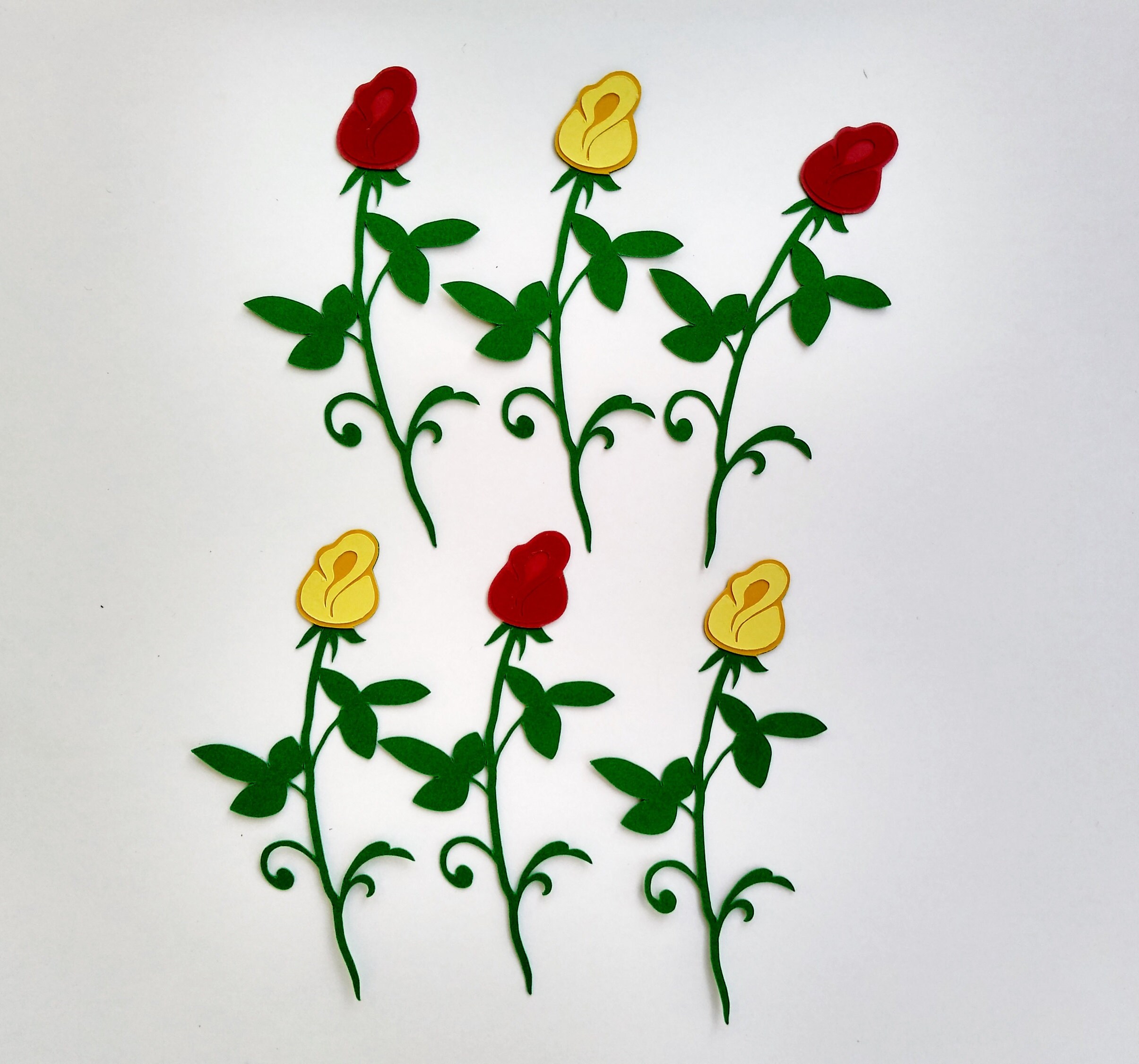 Rose Cutouts Flower Die Cuts Set of 6 Etsy