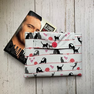 Heart Cat, Cats, Book Sleeve Clutch, Padded Book Cover, Book Pouch, Book Protector, Bookish Gifts, Cat Lover Gift
