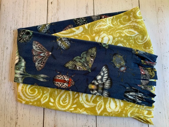 Moths Beetles & Paisley Long Winter Scarves Fleece Scarf - Etsy