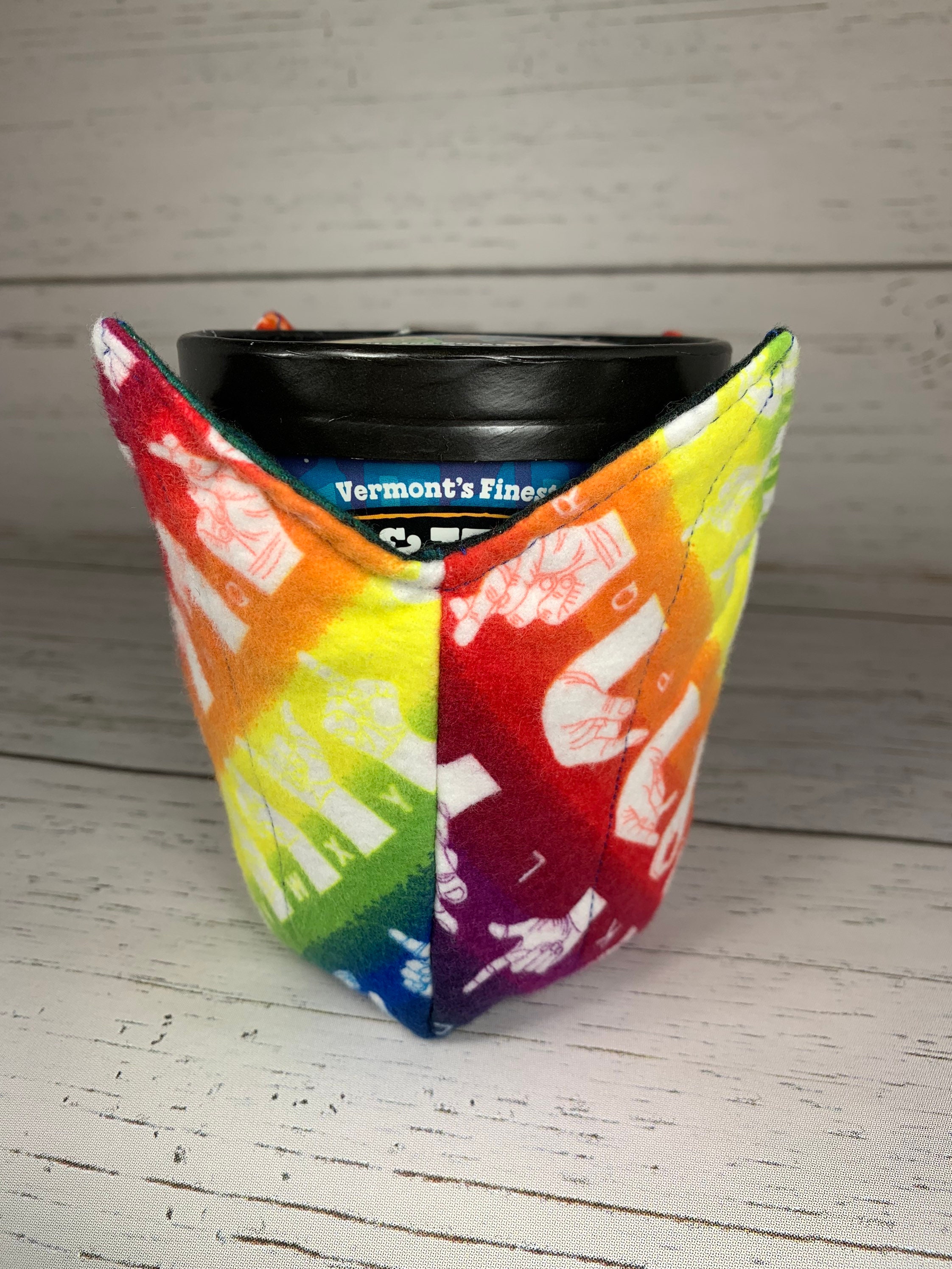 ASL Sign Language Alphabet Ice Cream Pint Cozy Instant Etsy UK