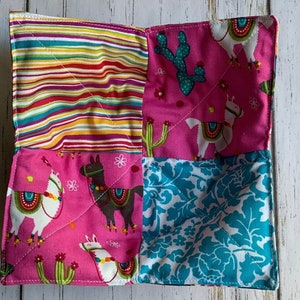Llamas, Stripes, Floral Quilt Square, Bowl Cozy, Microwave Bowl Cozy, Soup Bowl Holder, Hot Pad